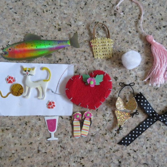 Lot of 28 Embellished & Felt CARD Fronts/Pieces All Sizes + Scraps (#988) - Picture 5 of 16